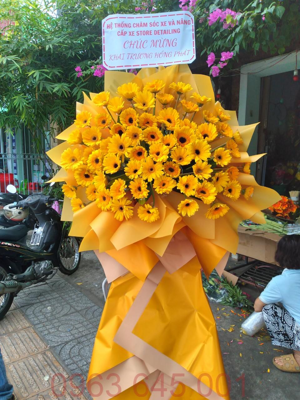 Lẵng hoa khai trương #025 (tông màu vàng)